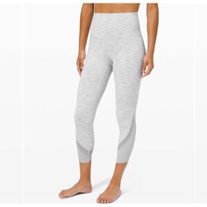 Lululemon Wunder Under Crop II high rise Scallop Hem leggings size 10 grey